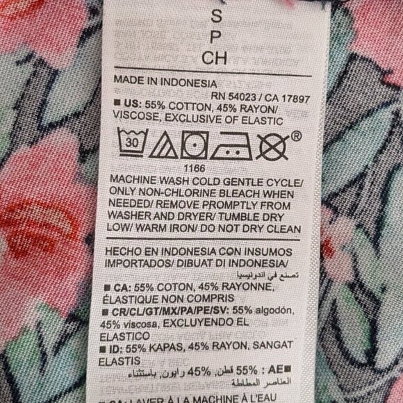 OLD NAVY, Pink Floral Boho Peasant Sleeveless Smocked Mini Dress; Size S - Picture 5 of 5